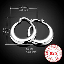 Load image into Gallery viewer, Shimmering 925 Sterling Silver Hoop Earrings - Hypoallergenic &amp; Glossy Finish - Shop &amp; Buy

