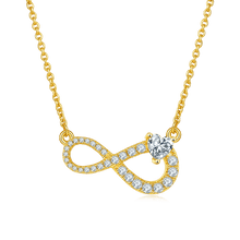 Load image into Gallery viewer, Shining Infinity Necklace With Heart Moissanite Delicate Pendant Necklace in 925 Sterling Silver Gift For Her - Shop &amp; Buy
