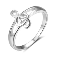 Load image into Gallery viewer, Silver Color Musical Note Women Rings Female Finger Rings for Women Fashion Jewelry Size 6 7 8 9 - Shop &amp; Buy

