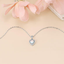 Load image into Gallery viewer, Silver Color Necklaces Heart Shape White Pink Blue Opal Necklaces &amp; Pendants with Cubic Zirconia Fashion Jewelry Gift for Women - Shop &amp; Buy