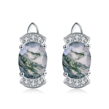 Load image into Gallery viewer, Skye Kite Green Moss Agate Studs Gemstone Earrings in 925 Sterling Silver Unique Gemsone Earrings For Women - Shop &amp; Buy
