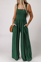 Load image into Gallery viewer, Smocked Square Neck Wide Leg Jumpsuit with Pockets - Shop &amp; Buy