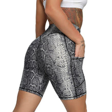 Load image into Gallery viewer, Snake Print Yoga Shorts Fitness Women High Waist Workout Shorts Energy Clothing Scrunch Butt Shorts - Shop &amp; Buy