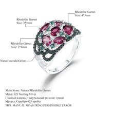 Load image into Gallery viewer, Solid 925 Sterling Silver Art Deco Ring 2.30Ct Natural Rhodolite Garnet Birthstone Rings For Women Fine Jewelry - Shop &amp; Buy