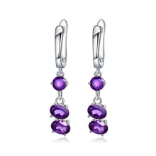 Load image into Gallery viewer, Solid 925 Sterling Silver Earrings Fine Jewelry 4.21Ct Natural Purple Amethyst Drop Earrings For Women Wedding - Shop &amp; Buy
