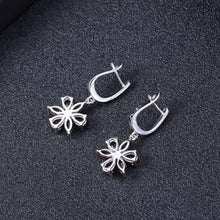 Load image into Gallery viewer, Solid 925 Sterling Silver Fine Jewelry Flower Design Garnet Stone Gorgeous Drop Earrings For Women - Shop &amp; Buy
