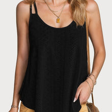 Load image into Gallery viewer, Solid Color Eyelet Cami Top, Casual Sleeveless Loose Top For Spring &amp; Summer - Shop &amp; Buy

