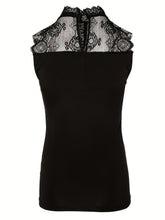Load image into Gallery viewer, Solid Lace Stitching Top, Sexy Slim Summer Sleeveless Top, Womens Clothing - Shop &amp; Buy
