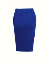 Load image into Gallery viewer, Solid Ruched Drawstring Split Skirt, Casual Bodycon Stretchy Skirt For Spring &amp; Summer - Shop &amp; Buy
