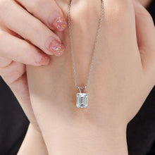 Load image into Gallery viewer, Solitaire Emerald Cut Pendant Necklace for Women 925 Sterling Silver Wedding Jewelry Cubic Zirconia - Shop &amp; Buy

