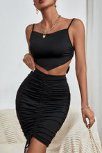 Load image into Gallery viewer, Spaghetti Strap Cropped Top and Ruched Skirt Set - Shop &amp; Buy