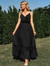 Load image into Gallery viewer, Spaghetti Strap Smocked Waist Spliced Lace Dress - Shop &amp; Buy