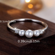 Load image into Gallery viewer, Sparkling Genuine Freshwater Pearl Ring - Stylish 925 Sterling Silver for Romantic Proposals - Shop &amp; Buy
