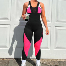 Load image into Gallery viewer, Splicing Yoga Set Fitness Women Jumpsuit Sleeveless Tracksuit One Piece Sports Clothing Backless Workout Sportswear Gym Pants - Shop &amp; Buy
