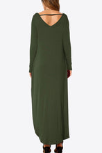 Load image into Gallery viewer, Split Long Sleeve V-Neck Maxi Dress - Shop &amp; Buy