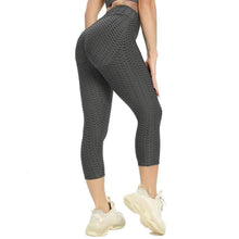 Load image into Gallery viewer, Sports Capris Leggings For Women Textured Pleated Female Cropped Pants High Waist Push Up Leggins Scrunch Butt Leggings - Shop &amp; Buy