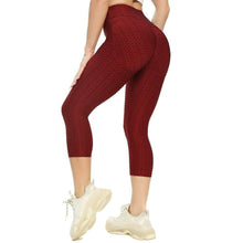 Load image into Gallery viewer, Sports Capris Leggings For Women Textured Pleated Female Cropped Pants High Waist Push Up Leggins Scrunch Butt Leggings - Shop &amp; Buy