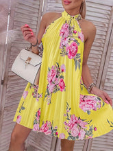 Load image into Gallery viewer, Spring-Summer Chic Choker Style Dress - Sleeveless, Floral Elegance, Women’s Perfect Sundress - Shop &amp; Buy
