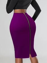 Load image into Gallery viewer, Spring-to-Fall Chic: Elegant Bodycon Knit Skirt with Zipper, Versatile &amp; Easy-Care - Shop &amp; Buy
