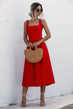 Load image into Gallery viewer, Square Neck Sleeveless Smocked Midi Dress - Shop &amp; Buy
