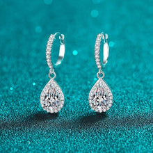Load image into Gallery viewer, Sterling Silver 925 Hypoallergenic Moissanite Droplet Earrings - Sparkling Dangle Design - Shop &amp; Buy
