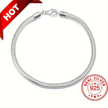 Load image into Gallery viewer, Sterling Silver Snake Chain Bracelet - Classic Elegance for All, Hypoallergenic &amp; Charm-Ready - Shop &amp; Buy
