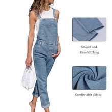 Load image into Gallery viewer, Stitching Slim Ladies Sling Jumpsuit Pure Color Washed Cropped Pants Spring And Autumn Fashion Workwear Style Bodysuit - Shop &amp; Buy