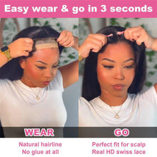 Load image into Gallery viewer, Straight Glueless Wig Human Hair Wear and Go Lace Wig Human Hair Pre Plucked for Women Pre Cut Lace Ready to Wear Lace Wig - Shop &amp; Buy
