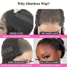 Load image into Gallery viewer, Straight Glueless Wig Human Hair Wear and Go Lace Wig Human Hair Pre Plucked for Women Pre Cut Lace Ready to Wear Lace Wig - Shop &amp; Buy
