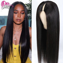 Load image into Gallery viewer, Straight V Part Wig Human Hair Protective Style U Part Wigs No Lace No Gel Quick Weave V Shape Glueless Wig - Shop &amp; Buy
