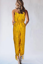 Load image into Gallery viewer, Striped Contrast Tie Ankle Spaghetti Strap Jumpsuit - Shop &amp; Buy