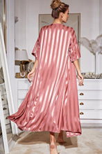 Load image into Gallery viewer, Striped Flounce Sleeve Open Front Robe and Cami Dress Set - Shop &amp; Buy