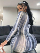 Load image into Gallery viewer, Striped Print Bodycon Dress, Sexy Long Sleeve Maxi Dress, Women&#39;s Clothing - Shop &amp; Buy
