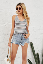 Load image into Gallery viewer, Striped Ribbed Trim Knit Tank - Shop &amp; Buy
