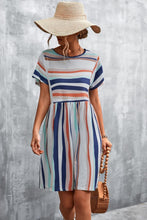 Load image into Gallery viewer, Striped Round Neck Dress - Shop &amp; Buy