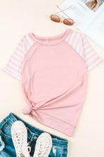 Load image into Gallery viewer, Striped Round Neck Raglan Sleeve Tee - Shop &amp; Buy
