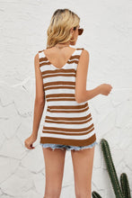 Load image into Gallery viewer, Striped V-Neck Knit Tank - Shop &amp; Buy
