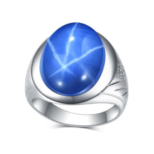 Load image into Gallery viewer, Stunning Blue Lindy Handmade Ring OV 12x16mm Lab Blue Lindy Star Sapphire Rings in 925 Sterling Silver Gift For Her - Shop &amp; Buy