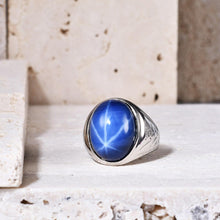Load image into Gallery viewer, Stunning Blue Lindy Handmade Ring OV 12x16mm Lab Blue Lindy Star Sapphire Rings in 925 Sterling Silver Gift For Her - Shop &amp; Buy

