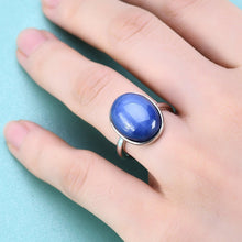 Load image into Gallery viewer, Stunning Gemstone Cocktail Ring OV 12x16mm Lab Blue Lindy Star Sapphire Rings in 925 Sterling Silver Gift For Her - Shop &amp; Buy
