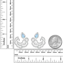 Load image into Gallery viewer, Stunning Swiss Blue Topaz Gemstone Studs Earrings in S925 Sterling Silver Hollow Out Bridal Earrings Gifts For Her - Shop &amp; Buy
