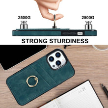 Load image into Gallery viewer, Stylish Matte Leather Case for iPhone 14 13 12 Mini 11 XR XS Max 7 8 Plus with Ring Holder multifunctional storage Phone Cover - Shop &amp; Buy

