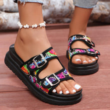 Load image into Gallery viewer, Stylish Womens Flat Heel Platform Sandals - Double Buckle Strap, Comfortable Open Toe - Shop &amp; Buy
