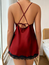 Load image into Gallery viewer, Sultry Satin Nightdress: Sexy Backless, V-Neck with Lace-Up Detail - All-Season, Easy-Care Women Sleepwear - Shop &amp; Buy

