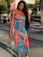 Load image into Gallery viewer, Sultry Summer Nights: Chic Bodycon Tie-Dye Dress - Off-Shoulder, Backless with Effortless Care - Shop &amp; Buy
