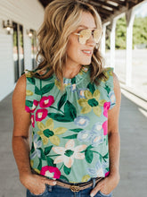 Load image into Gallery viewer, Summer Elegance: Chic Floral Print Tank Top with Ruffle Trim, Perfect for Every Day - Slight Stretch, Easy-Care Fabric - Shop &amp; Buy
