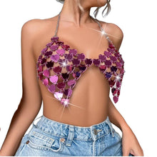Load image into Gallery viewer, Summer Sexy Love Bead Top Women Fashion Shiny Halter Night Club wear Party Tank Crop Top - Shop &amp; Buy
