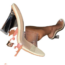 Load image into Gallery viewer, Summer Women Pumps Sandals 9cm Jelly Slippers Sexy Open Square Toe High Heels - Shop &amp; Buy
