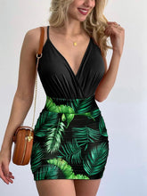 Load image into Gallery viewer, Surplice Spaghetti Strap Top and Printed Mini Skirt Set - Shop &amp; Buy
