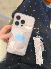 Load image into Gallery viewer, Sweet cat cartoon lovely rose flower love heart imd back cover pendant capa for iphone 11 12 promax 15 14 13 pro max phone case - Shop &amp; Buy
